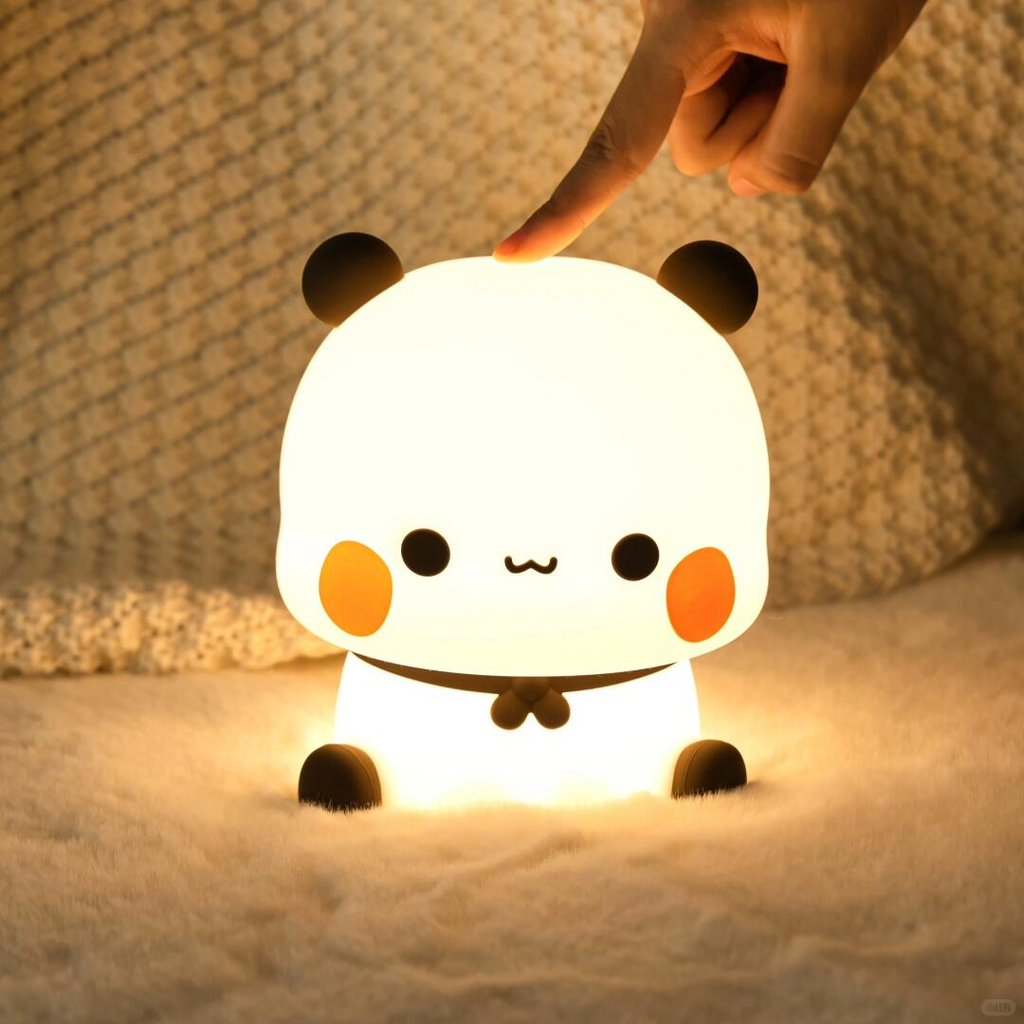 Bubu Panda Night Light – Soft Silicone Touch Lamp with Timer & USB Rechargeable